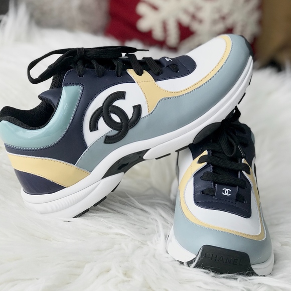 navy blue chanel sneakers